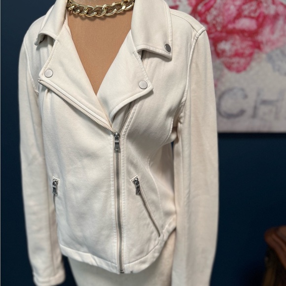 Anthropologie Saige Knit Moto Jacket M Cream - Picture 5 of 8